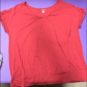 Red v neck shirt